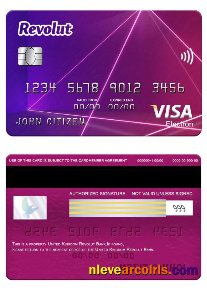 United Kingdom Revolut Bank visa electron card